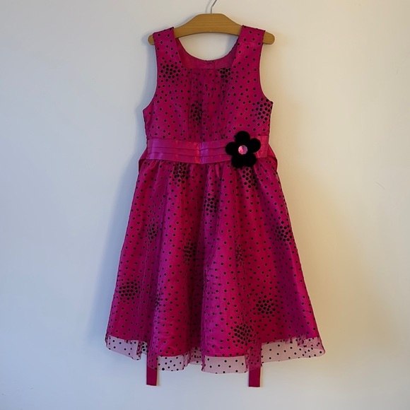 Jona Michelle Pink Polka Dot Formal Dress - Picture 1 of 4